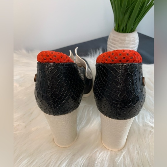 Grottoesque Black and White Snakeskin Slip-On Shoes - Picture 3 of 9